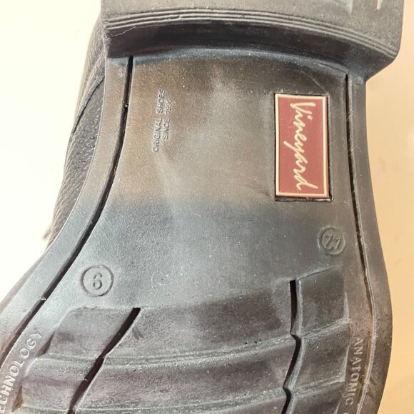 Mens Vinyard Black Pebbled Leather Lace-Up Dress Shoes With Rubber Sole 11EEE - Picture 11 of 16